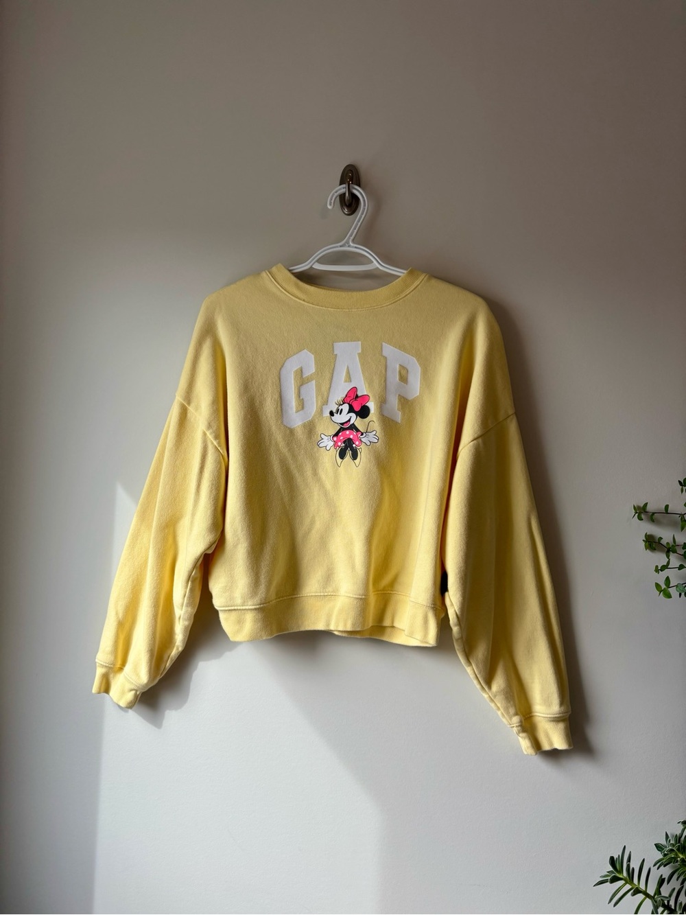 GAP x Disney Yellow Minnie Mouse Cropped Sweatshirt